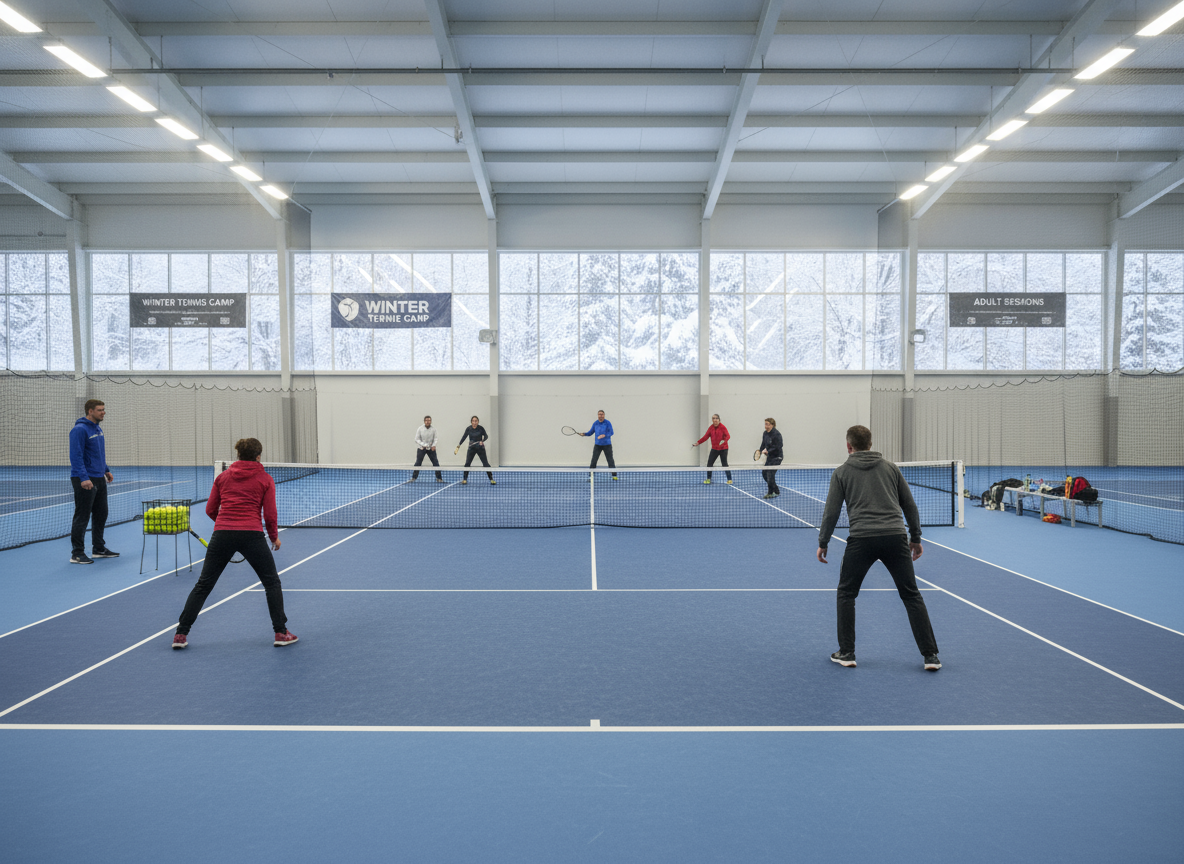 Athlos indoor winter tennis camp adults training